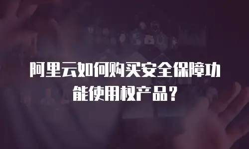 阿里云如何购买安全保障功能使用权产品？