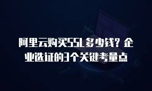 阿里云购买SSL多少钱？企业选证的3个关键考量点