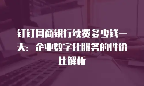 钉钉网商银行续费多少钱一天：企业数字化服务的性价比解析
