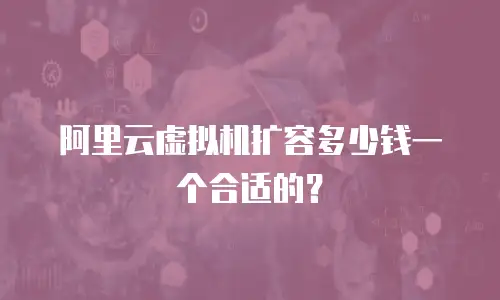 阿里云虚拟机扩容多少钱一个合适的？