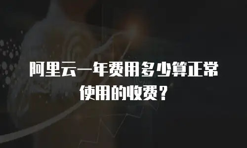 阿里云一年费用多少算正常使用的收费？