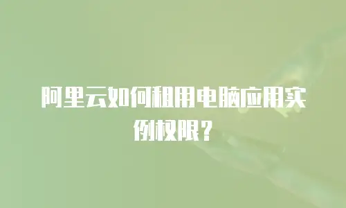 阿里云如何租用电脑应用实例权限？