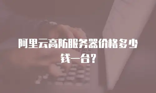 阿里云高防服务器价格多少钱一台？