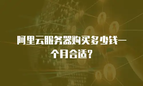 阿里云服务器购买多少钱一个月合适？