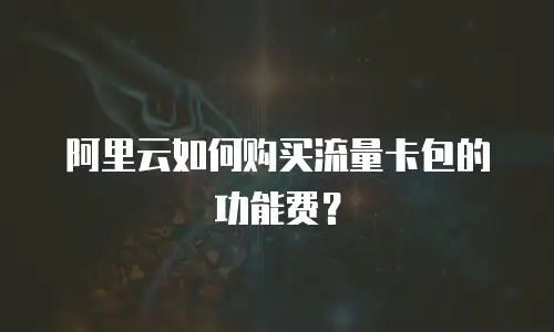 阿里云如何购买流量卡包的功能费？
