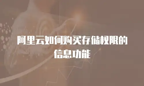 阿里云如何购买存储权限的信息功能
