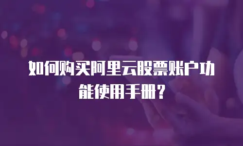 如何购买阿里云股票账户功能使用手册？
