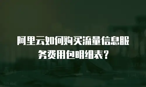 阿里云如何购买流量信息服务费用包明细表？