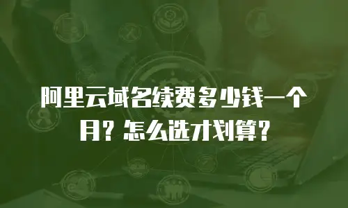 阿里云域名续费多少钱一个月？怎么选才划算？