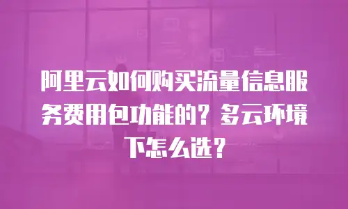 阿里云如何购买流量信息服务费用包功能的？多云环境下怎么选？