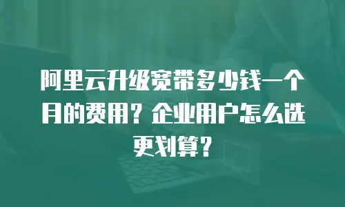 阿里云升级宽带多少钱一个月的费用？企业用户怎么选更划算？