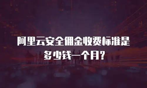 阿里云安全佣金收费标准是多少钱一个月？