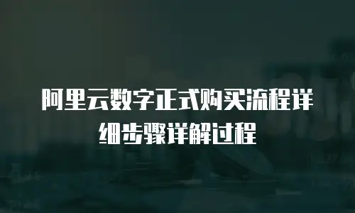 阿里云数字正式购买流程详细步骤详解过程