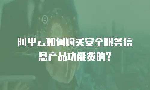 阿里云如何购买安全服务信息产品功能费的？