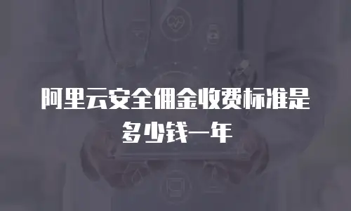 阿里云安全佣金收费标准是多少钱一年