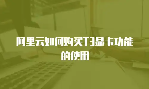 阿里云如何购买T3显卡功能的使用