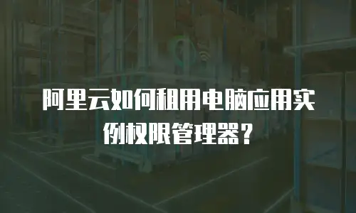 阿里云如何租用电脑应用实例权限管理器？