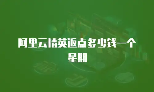 阿里云精英返点多少钱一个星期
