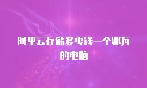 阿里云存储多少钱一个兆瓦的电脑