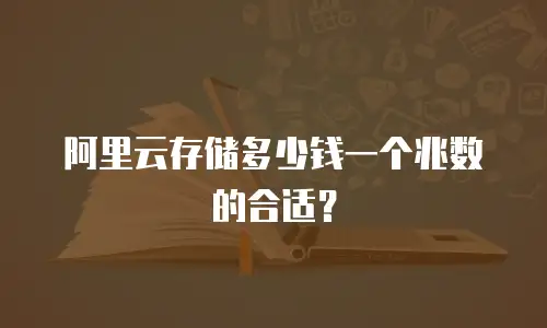 阿里云存储多少钱一个兆数的合适？