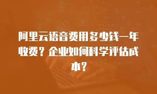 阿里云语音费用多少钱一年收费？企业如何科学评估成本？