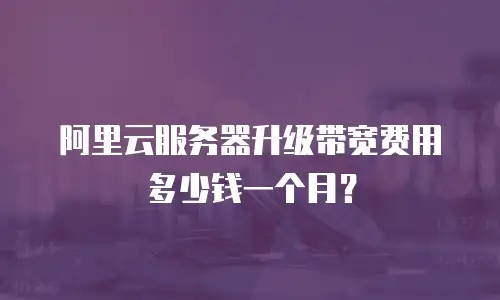 阿里云服务器升级带宽费用多少钱一个月？
