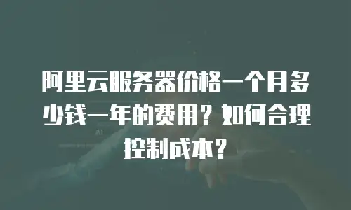 阿里云服务器价格一个月多少钱一年的费用？如何合理控制成本？