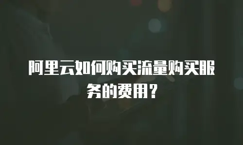 阿里云如何购买流量购买服务的费用？