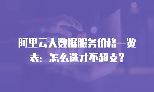 阿里云大数据服务价格一览表：怎么选才不超支？