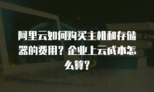 阿里云如何购买主机和存储器的费用？企业上云成本怎么算？