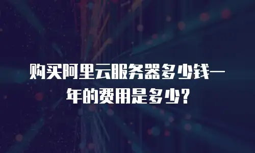 购买阿里云服务器多少钱一年的费用是多少？