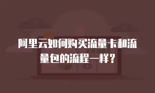 阿里云如何购买流量卡和流量包的流程一样？