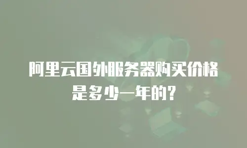 阿里云国外服务器购买价格是多少一年的？