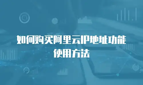 如何购买阿里云IP地址功能使用方法