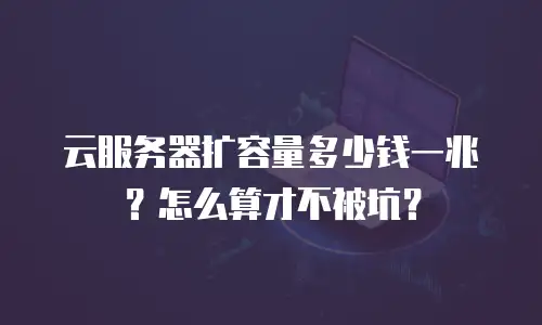 云服务器扩容量多少钱一兆？怎么算才不被坑？