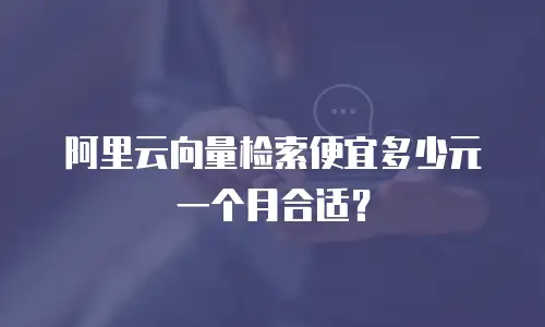 阿里云向量检索便宜多少元一个月合适？