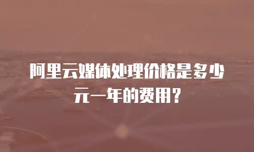 阿里云媒体处理价格是多少元一年的费用？