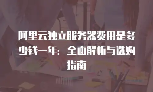 阿里云独立服务器费用是多少钱一年：全面解析与选购指南