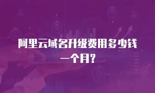 阿里云域名升级费用多少钱一个月？