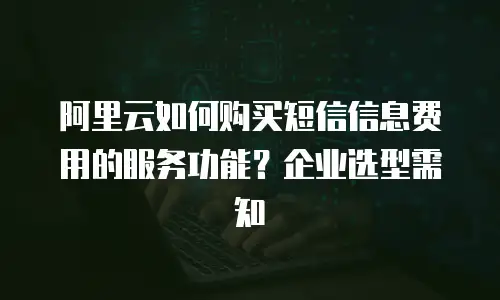 阿里云如何购买短信信息费用的服务功能？企业选型需知