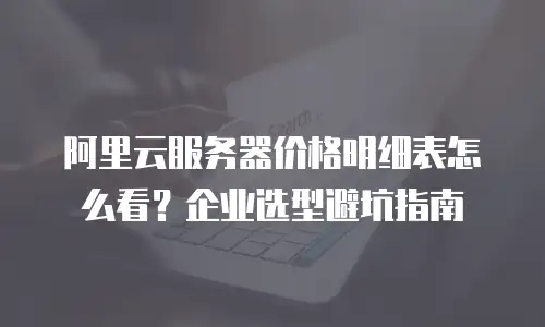阿里云服务器价格明细表怎么看？企业选型避坑指南