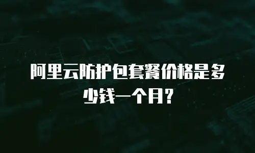 阿里云防护包套餐价格是多少钱一个月？