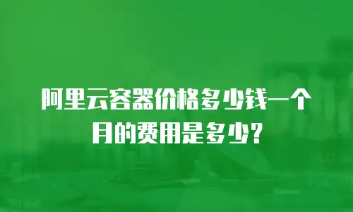 阿里云容器价格多少钱一个月的费用是多少？