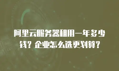 阿里云服务器租用一年多少钱？企业怎么选更划算？