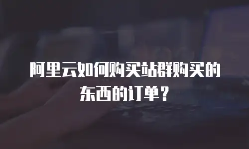 阿里云如何购买站群购买的东西的订单？