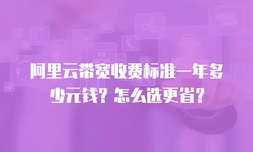 阿里云带宽收费标准一年多少元钱？怎么选更省？