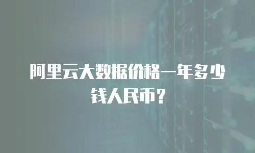 阿里云大数据价格一年多少钱人民币？