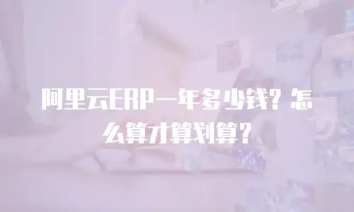 阿里云ERP一年多少钱？怎么算才算划算？
