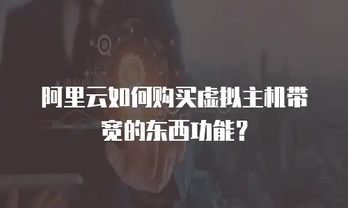 阿里云如何购买虚拟主机带宽的东西功能？