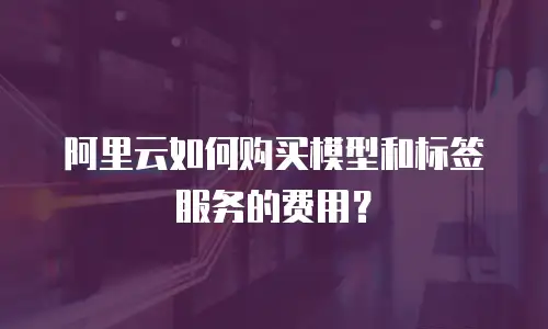 阿里云如何购买模型和标签服务的费用？